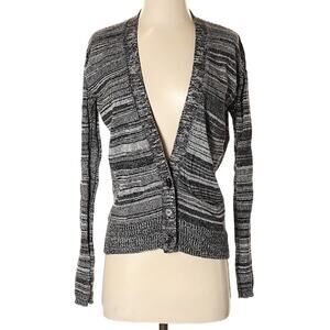 HEATHER Plunge Long Sleeve Button Cardigan XS